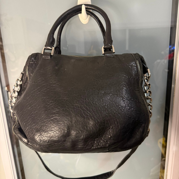 Women's Michael Kors Black Silver Studded Satchel One Size - Picture 8 of 14